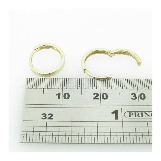 womens bp40 fancy earrings 14K yellow gold italian ball stud huggie hoop 4