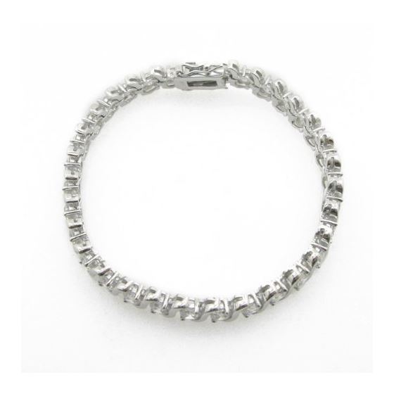 Ladies .925 Italian Sterling Silver round cut fancy cz bracelet Length 2