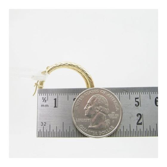 10k Yellow Gold earrings Min bamboo hoop AGBE52 4