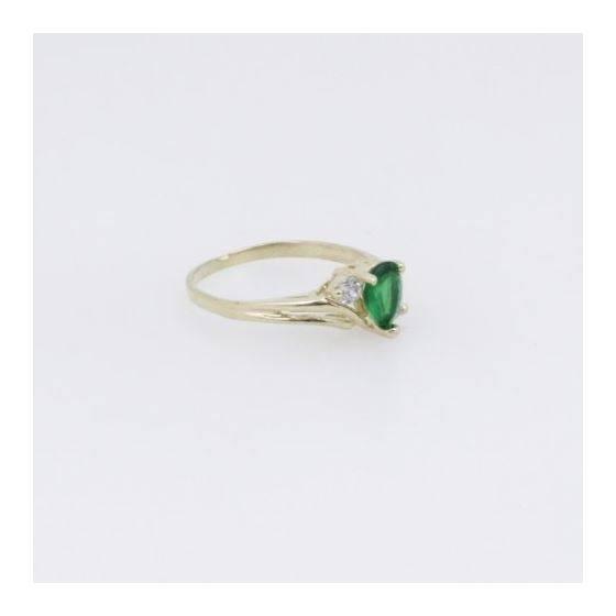 10k Yellow Gold Syntetic green gemstone ring ajr51 Size: 7.25 4