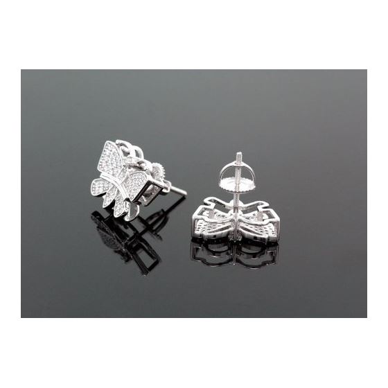 Sterling Silver Butterfly Fashion Hand Set Stud Earrings ME0209b 2