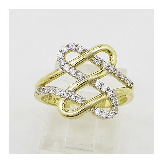 10K Yellow Gold womens designer lace ring ASVJ5 2