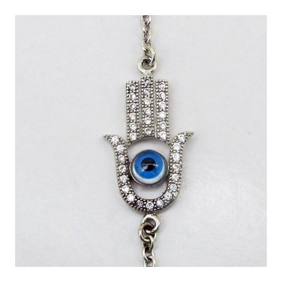 Womens Sterling silver Hamsa evil eye pendant necklace 2