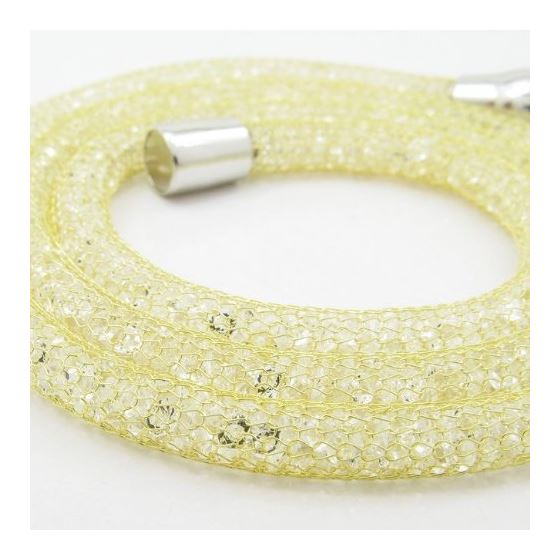 Womens Sterling silver Yellow chain with crystal inside 2