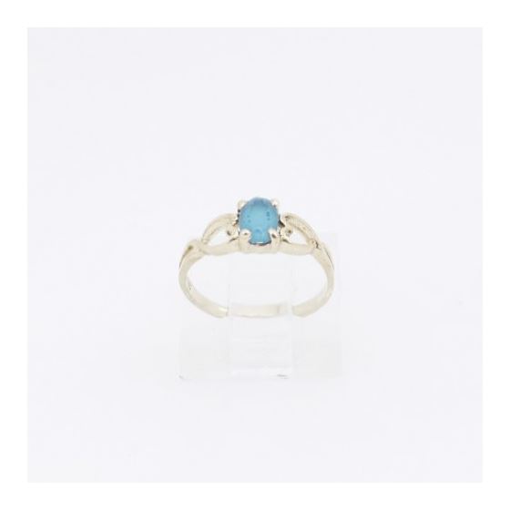 10k Yellow Gold Syntetic blue gemstone ring ajjr67 Size: 3 2