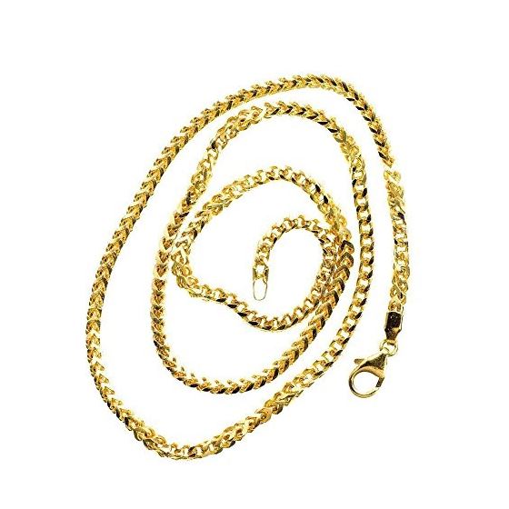 14K YELLOW Gold SOLID FRANCO Chain - 22 Inches Long 3.2MM Wide 2