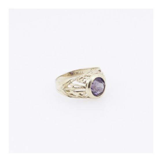 10k Yellow Gold Syntetic purple mother gemstone ring ajr20 Size: 2.5 4