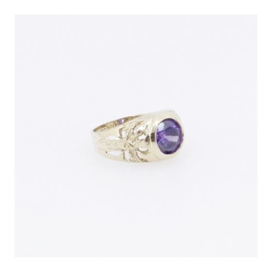 10k Yellow Gold Syntetic purple gemstone ring ajr3 Size: 1.25 4