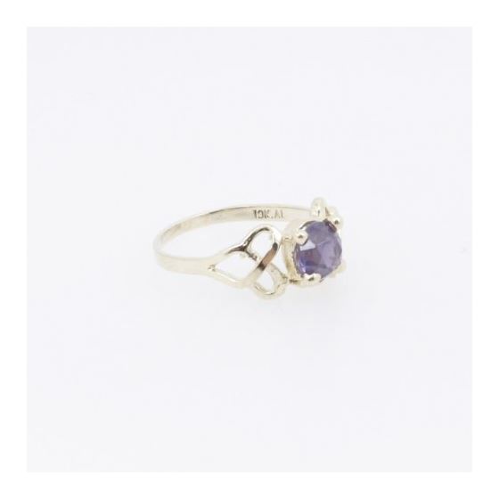 10k Yellow Gold Syntetic purple gemstone ring ajjr70 Size: 2.5 4