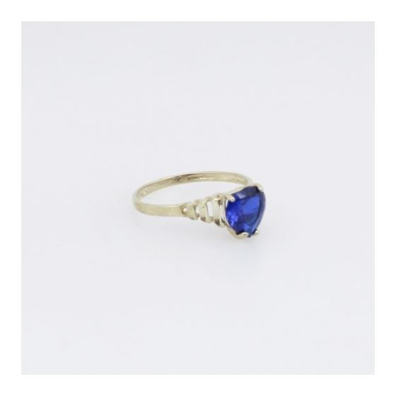 10k Yellow Gold Syntetic blue gemstone ring ajr38 Size: 7.5 4