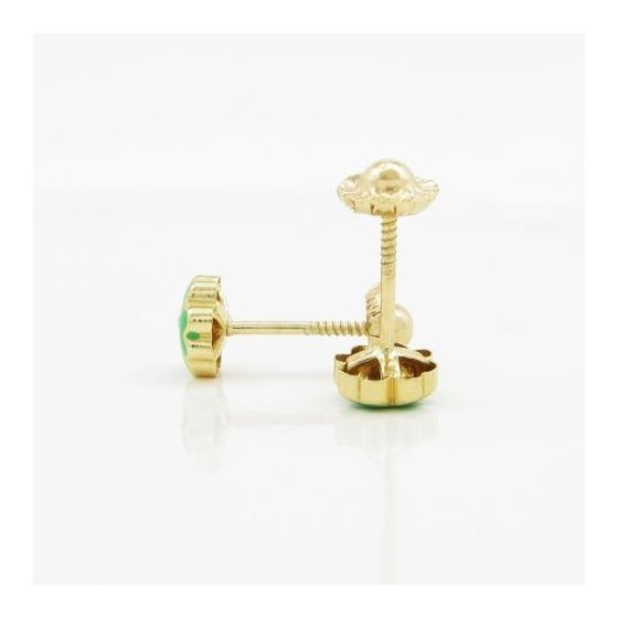 14K Yellow gold Flower cz stud earrings for Children/Kids web97 4