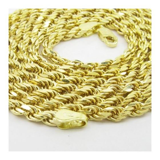"Mens 10k Yellow Gold skinny rope chain ELNC22 30"" long and 3mm wide 2"