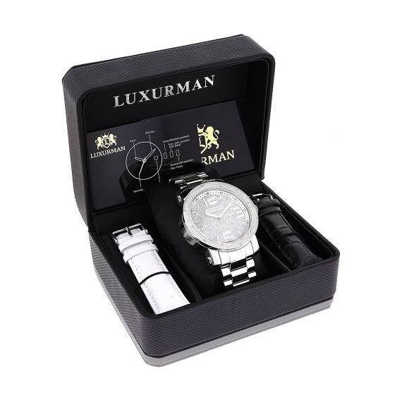 LUXURMAN Mens Diamond Watch 0.12 Ct-4