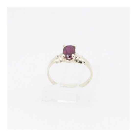 10k Yellow Gold Syntetic red gemstone ring ajjr50 Size: 2.75 2