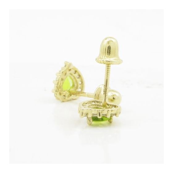 14K Yellow gold Heart cz stud earrings for Children/Kids web243 4