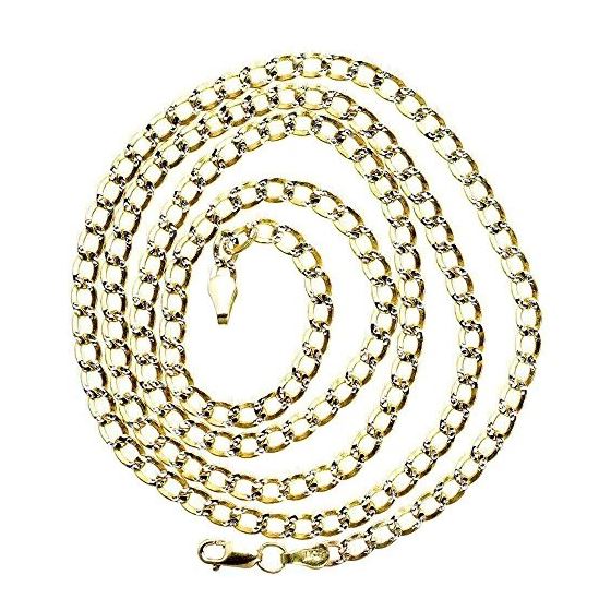 10K Diamond Cut Gold HOLLOW ITALY CUBAN Chain - 24 Inches Long 3.5MM Wide 2