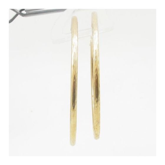 10k Yellow Gold earrings Plain Cut hoop AGBE32 2