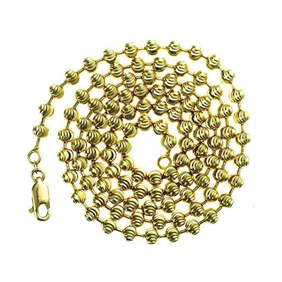 "10K YELLOW Gold MOON CUT SOLID CHAIN - 30"" Long 5.00MM Wide 2"