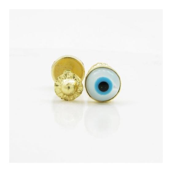 14K Yellow gold Evil eye stud earrings for Children/Kids web235 2