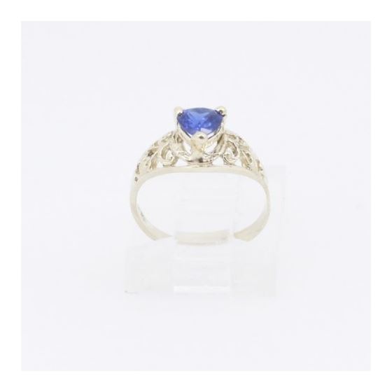 10k Yellow Gold Syntetic blue gemstone ring ajjr55 Size: 2.5 2