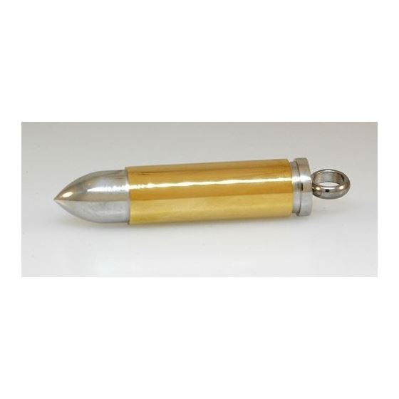 Stainless Steel Two Tone Bullet Pendant with Chain 2