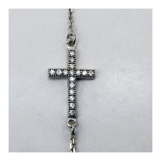 Womens Sterling silver White jesus cross pendant necklace 2