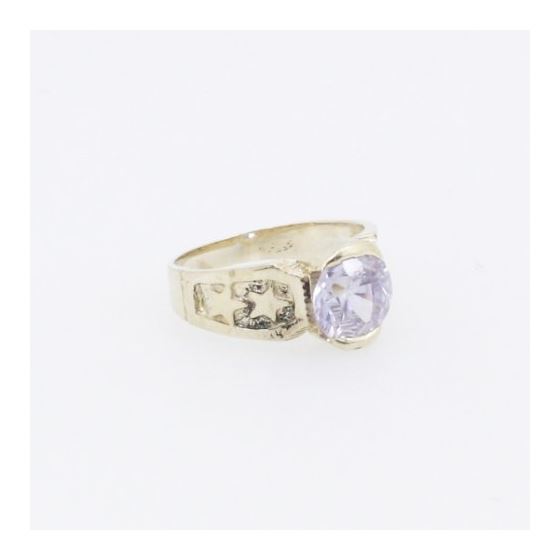 10k Yellow Gold Syntetic white gemstone ring ajjr76 Size: 2.5 4