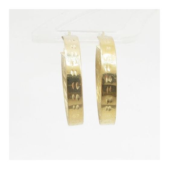 10k Yellow Gold earrings Flat hoop AGBE51 2
