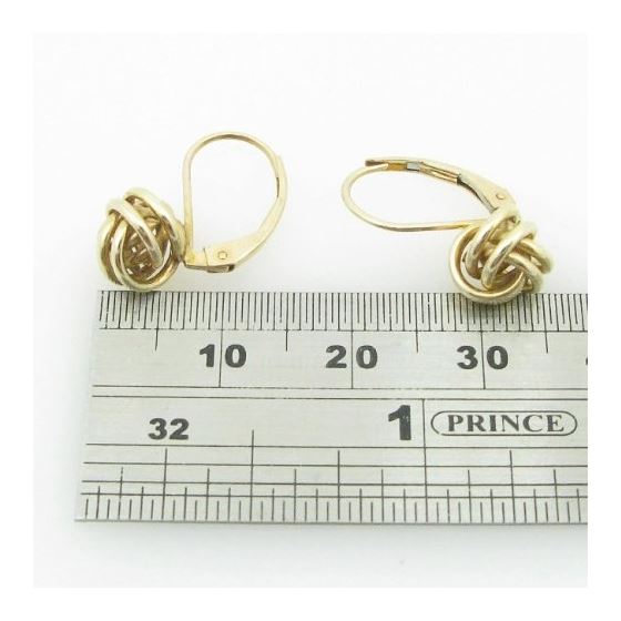 womens bp18 fancy earrings 14K yellow gold italian ball stud huggie hoop 4