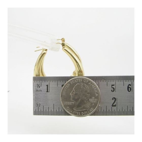 10k Yellow Gold earrings Crest hoop AGBE3 4