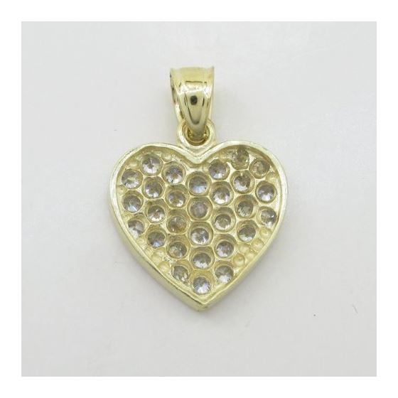 Womens 10k Yellow gold Multiple stone cz heart gold pendant GCHA46 4