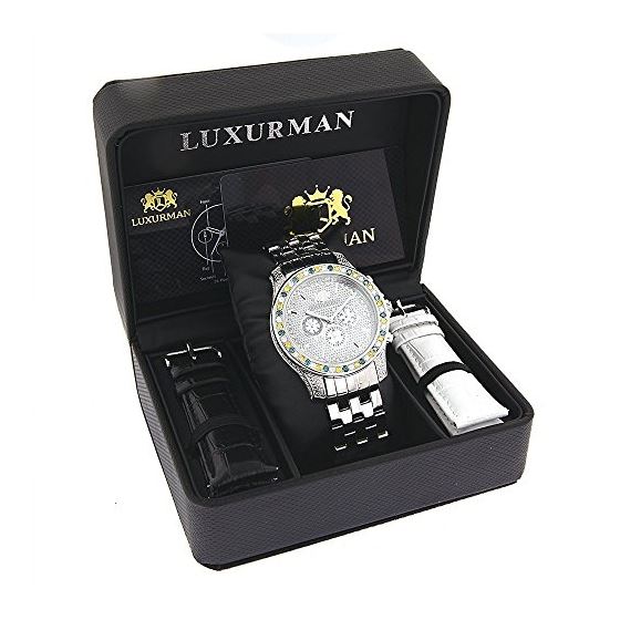 Luxurman Raptor Unique Multicolor Genuine Diamond Watch 3.75ct for Men 4