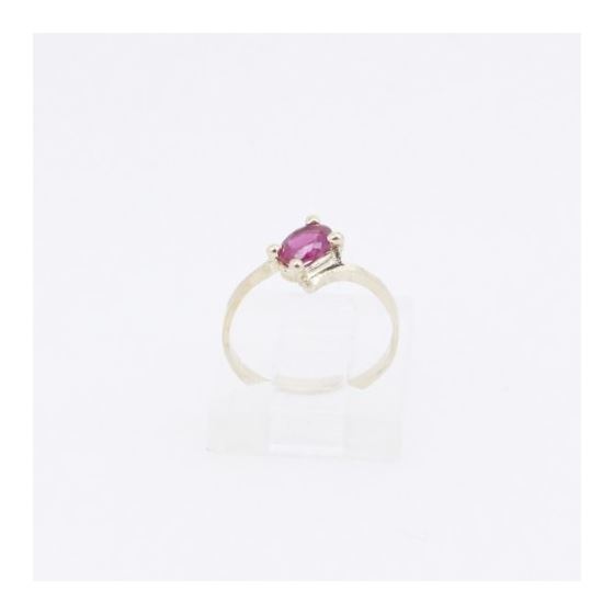 10k Yellow Gold Syntetic red gemstone ring ajr17 Size: 2.5 2