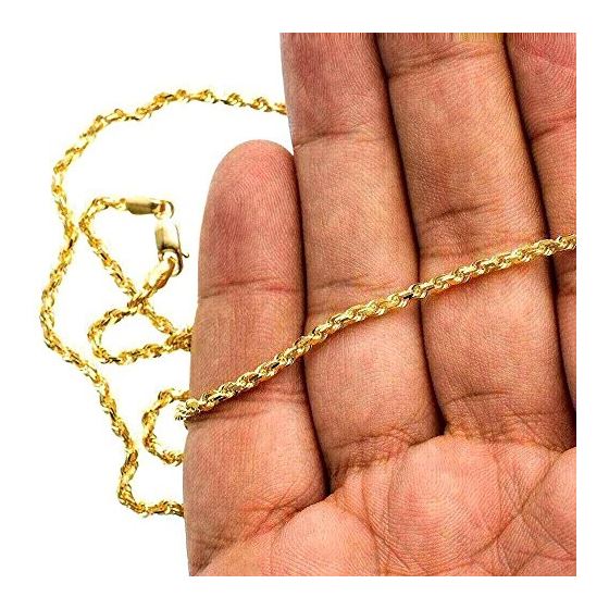 10K Yellow SOLID Gold Rope Chain Necklace 2.5MM wide 2