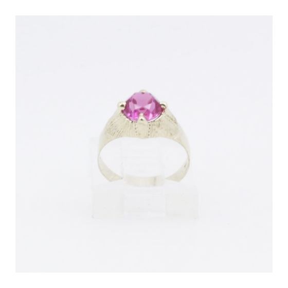 10k Yellow Gold Syntetic red gemstone ring ajjr30 Size: 2.25 2