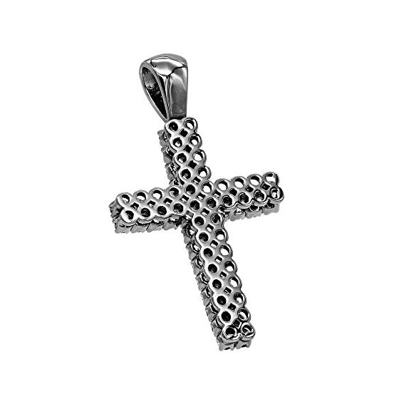 Men's 10K Gold Black Diamond Cross Pendant 1-2