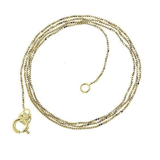 "10K YELLOW Gold SOLID BOX CHAIN Chain - 18 in long