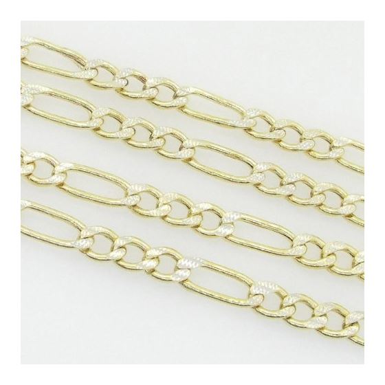 10K Yellow Gold diamond cut figaro chain GC101 4