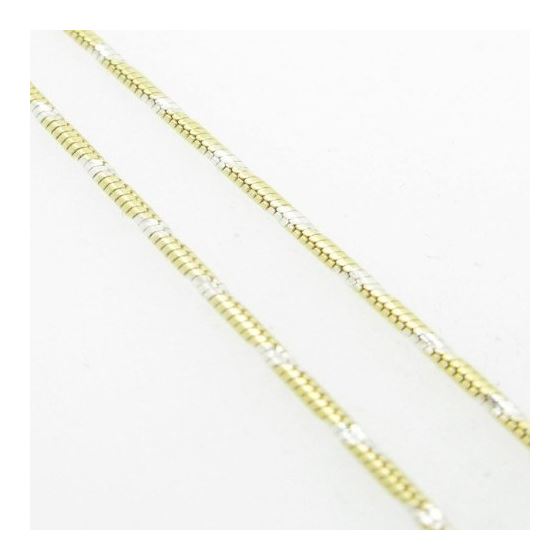 Ladies .925 Italian Sterling Silver Two Tone Snake Link Chain Length - 16 inches Width - 1mm 4