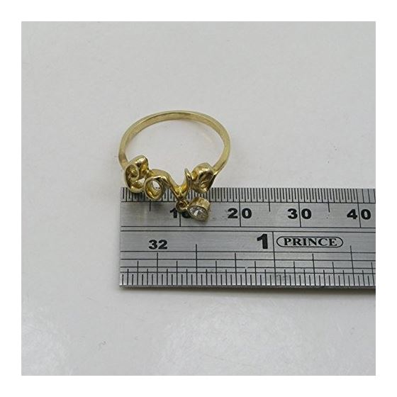 10K Yellow Gold womens love ring ASVJ36 4