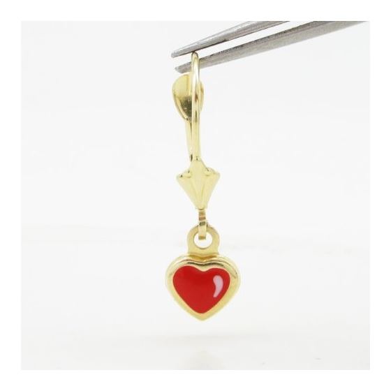 14K Yellow gold Heart chandelier earrings for Children/Kids web464 2