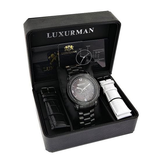 LUXURMAN Watches Review: Mens Black Diamond Watc-4