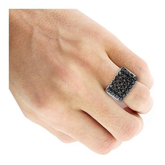 Hip Hop Jewelry: 14K Gold Black Diamond Mens Ring by LUXURMAN 1.8ctw 4