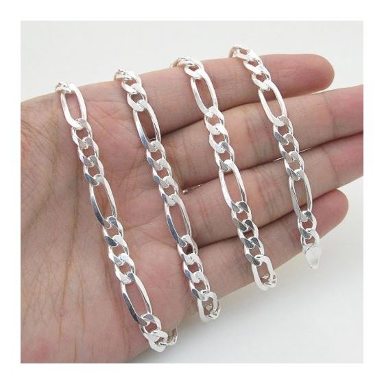 Sterling Silver 8.6 mm Wide Figaro Chain Necklace 2