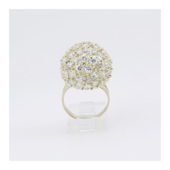 10k Yellow Gold Crystal white ball cz ring ajr22 Size: 8.25 2