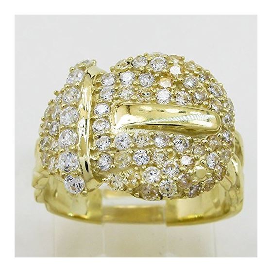 10K Yellow Gold womens designer lace ring ASVJ9 2