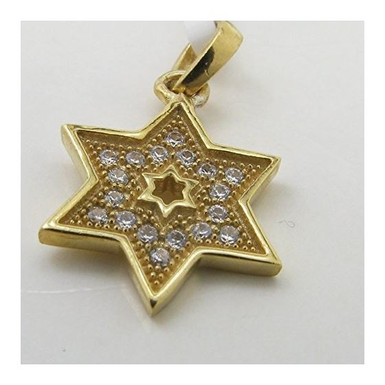 Womens Yellow star of david cz pendant Silver29 2