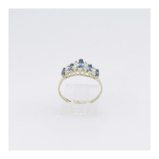 10k Yellow Gold Syntetic blue gemstone ring ajr68 Size: 8 2