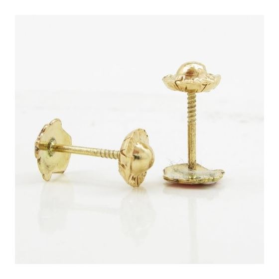 14K Yellow gold Creamy cup cake stud earrings for Children/Kids web175 4