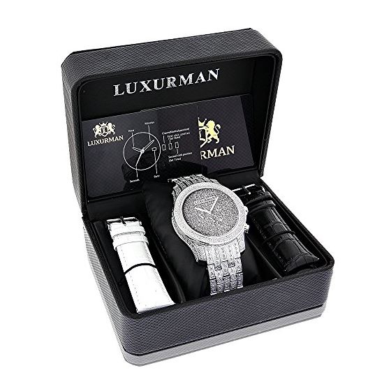 Mens LUXURMAN Watches: Real Diamond Watch 1.25Ct-4